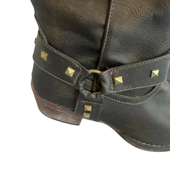 Roper Western Women's Boots Brown Vegan Leather Stud Low Heel Size 9 Women's - Picture 6 of 9